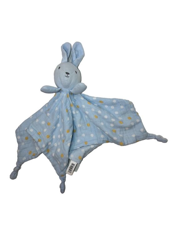 Parent's Choice Other - Parent's Choice Blue Muslin Bunny Rabbit Yellow Polka Dot Lovey Security Blanket